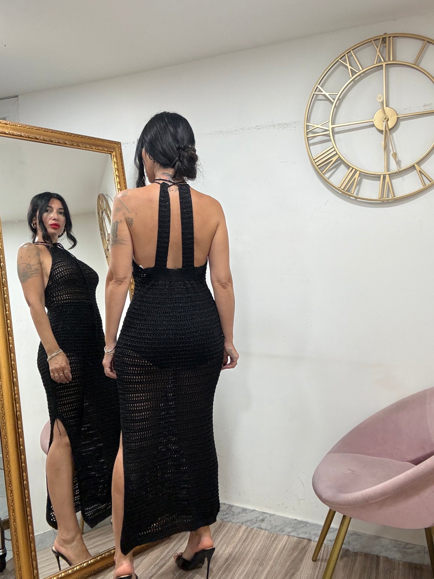 Dress uncinetto scollo americano 3679