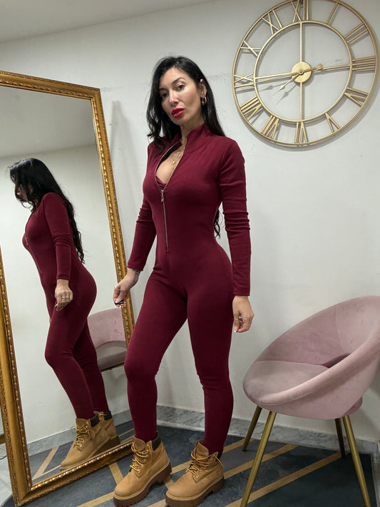Jumpsuit lana costine e zip 572