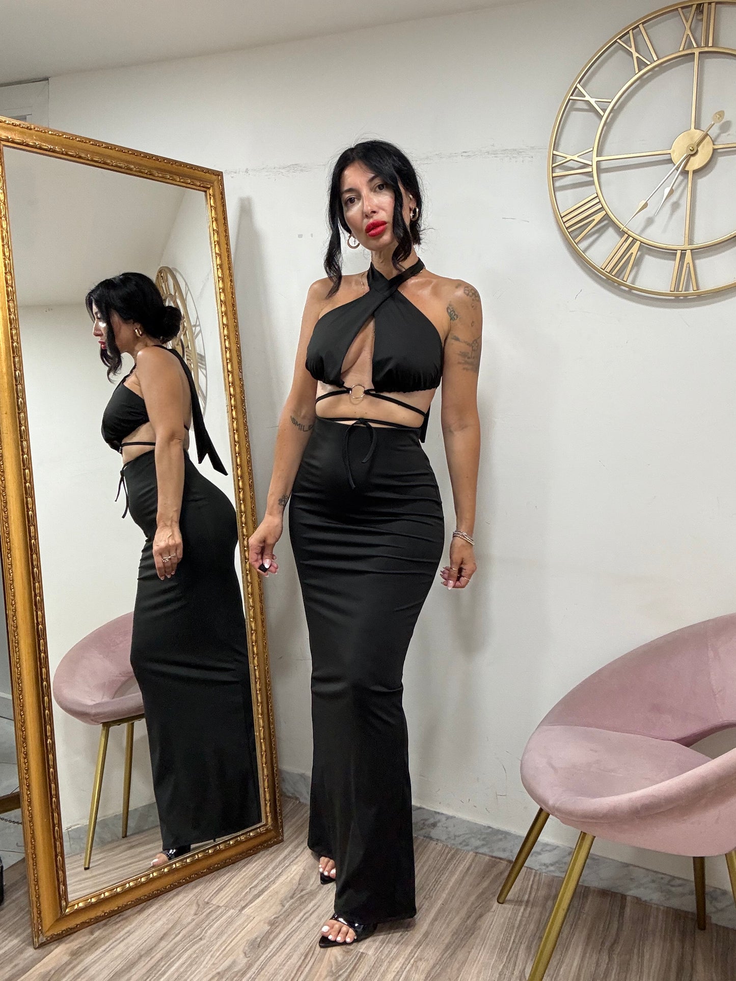 Coord top triangolo gonna tubino 54777