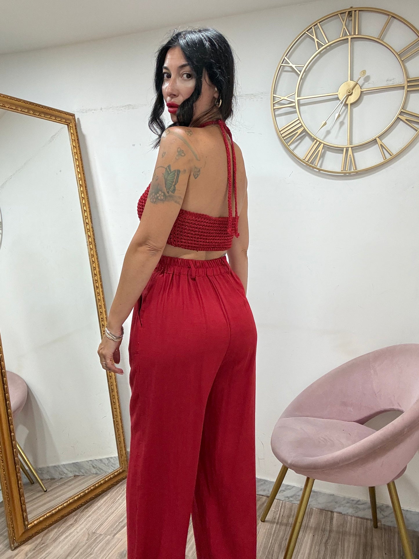 Pantalone palazzo lino 5845