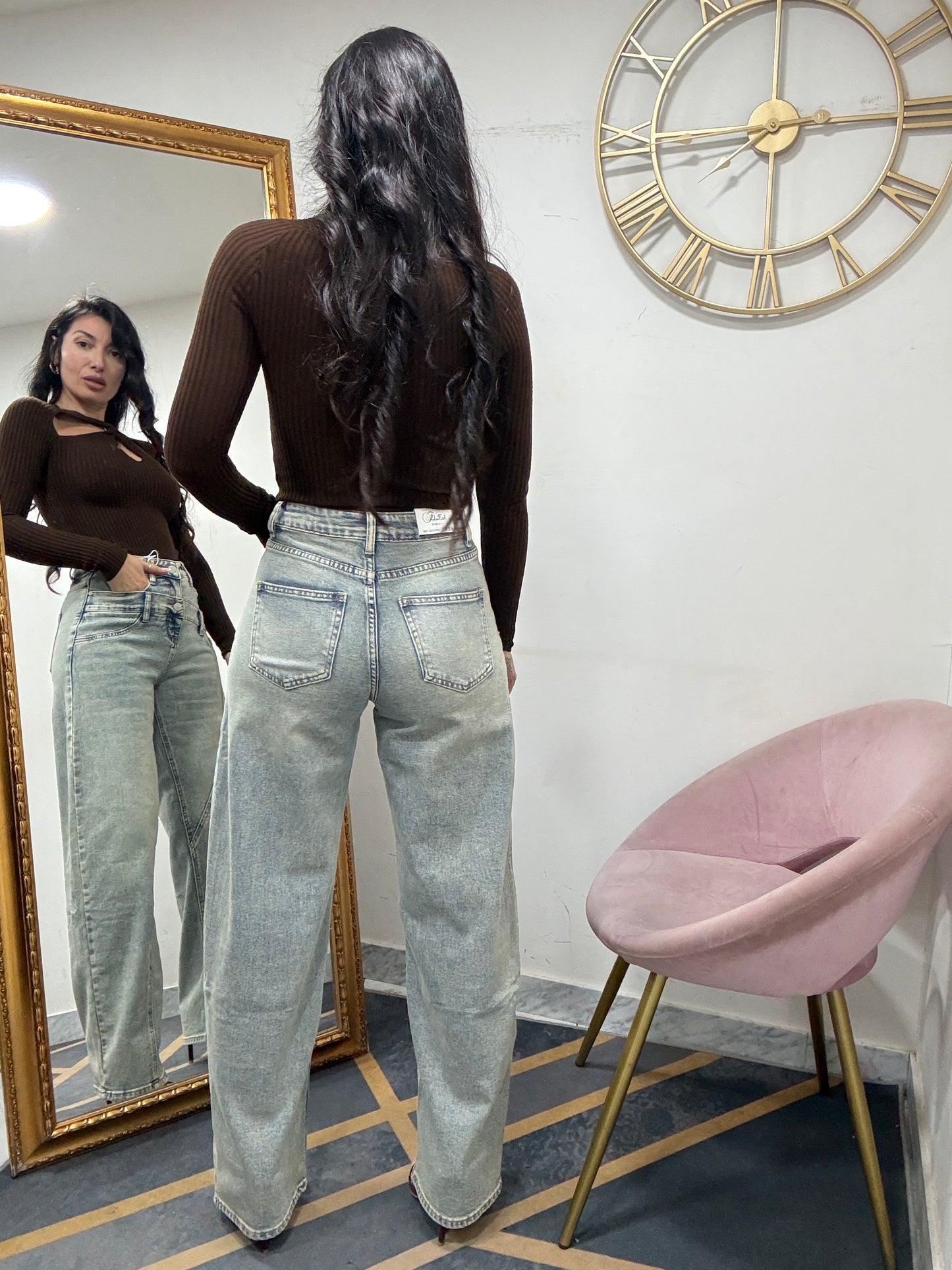Jeans sabbiato doppia abbottonatura 396