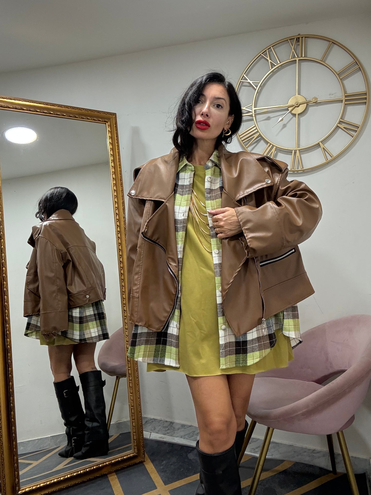 Chiodo oversize ecopelle 849