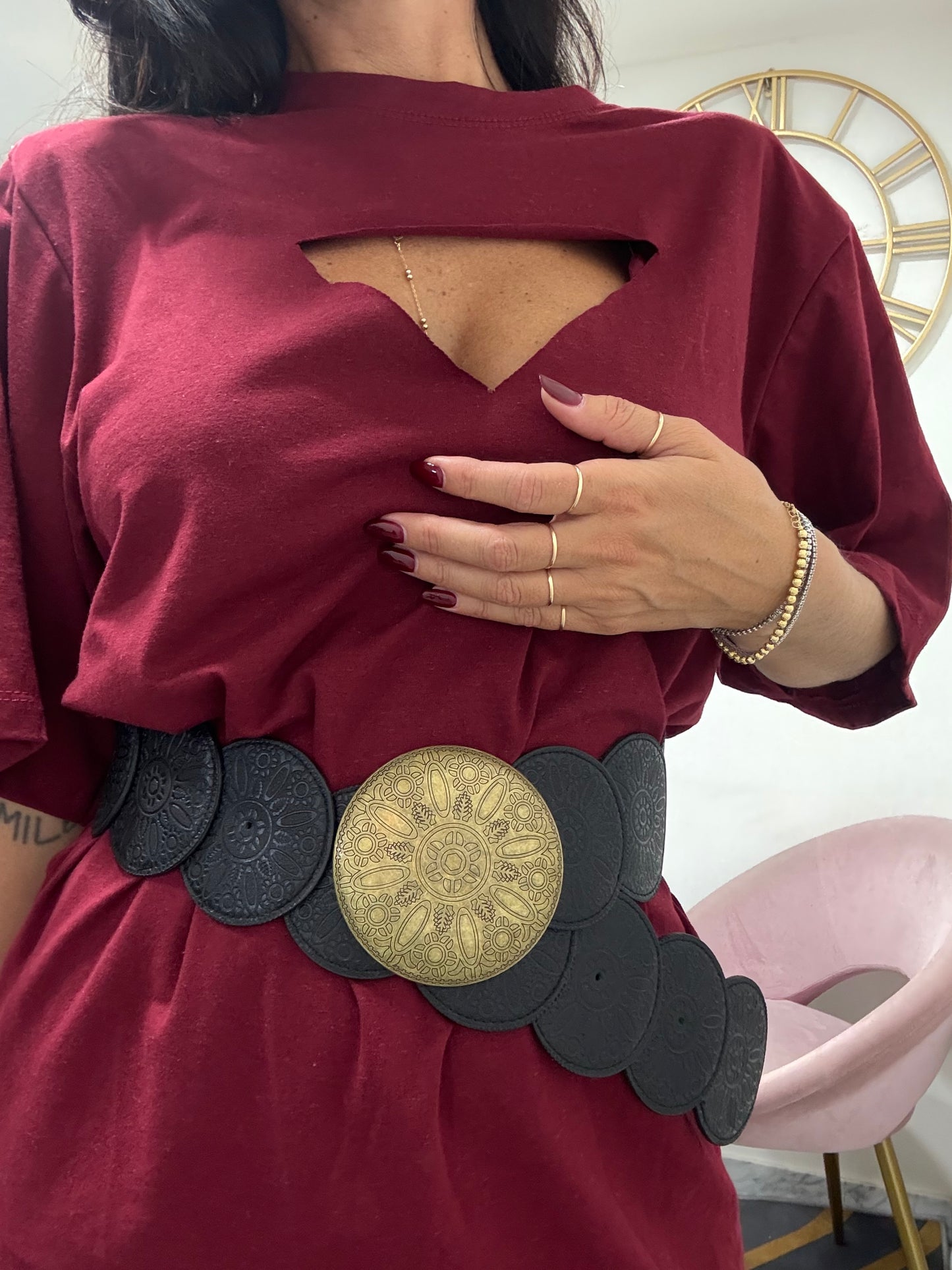 Cinta cerchi fibia oro