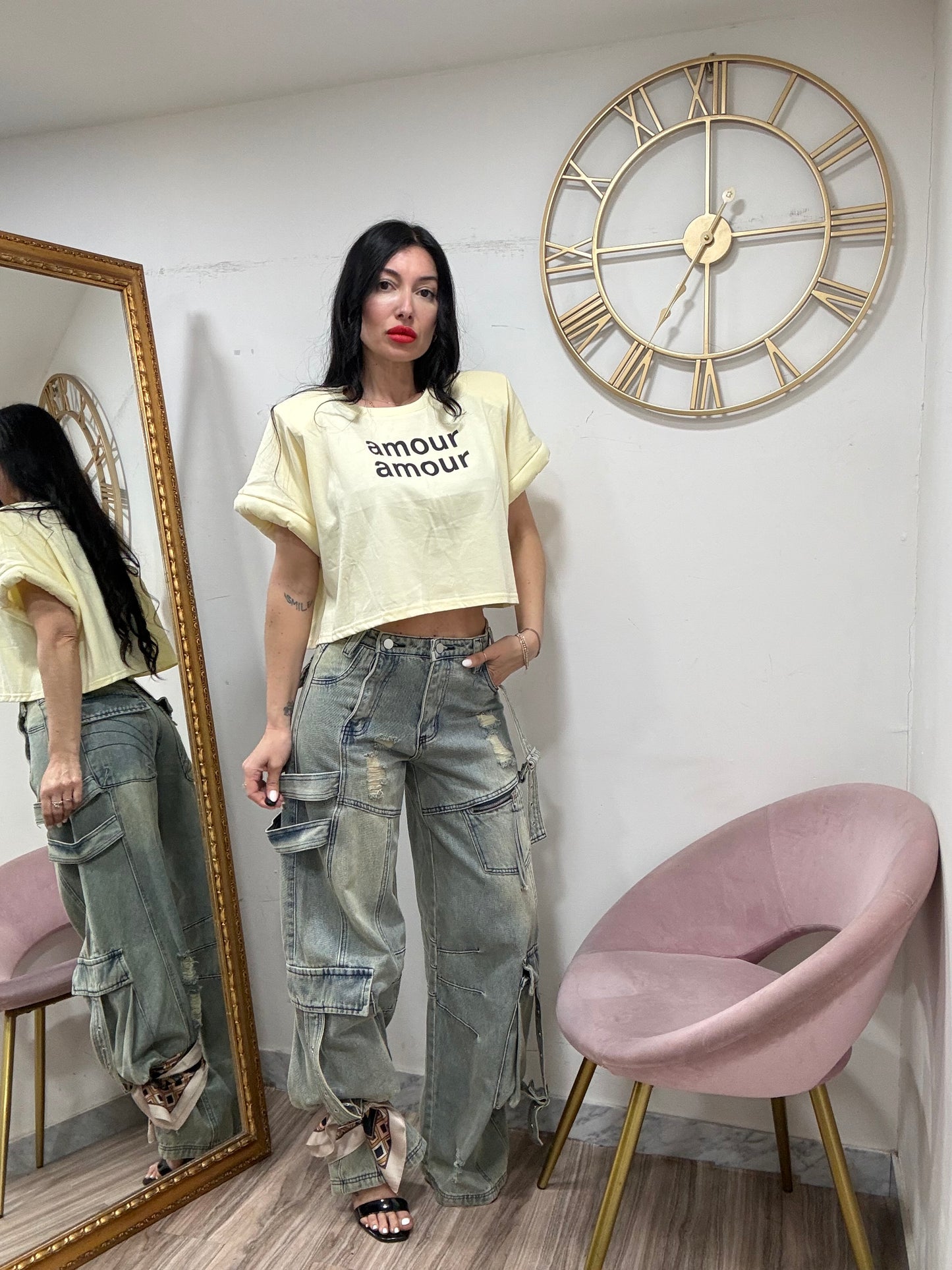 Maglia crop spallina Amour Amour   13626