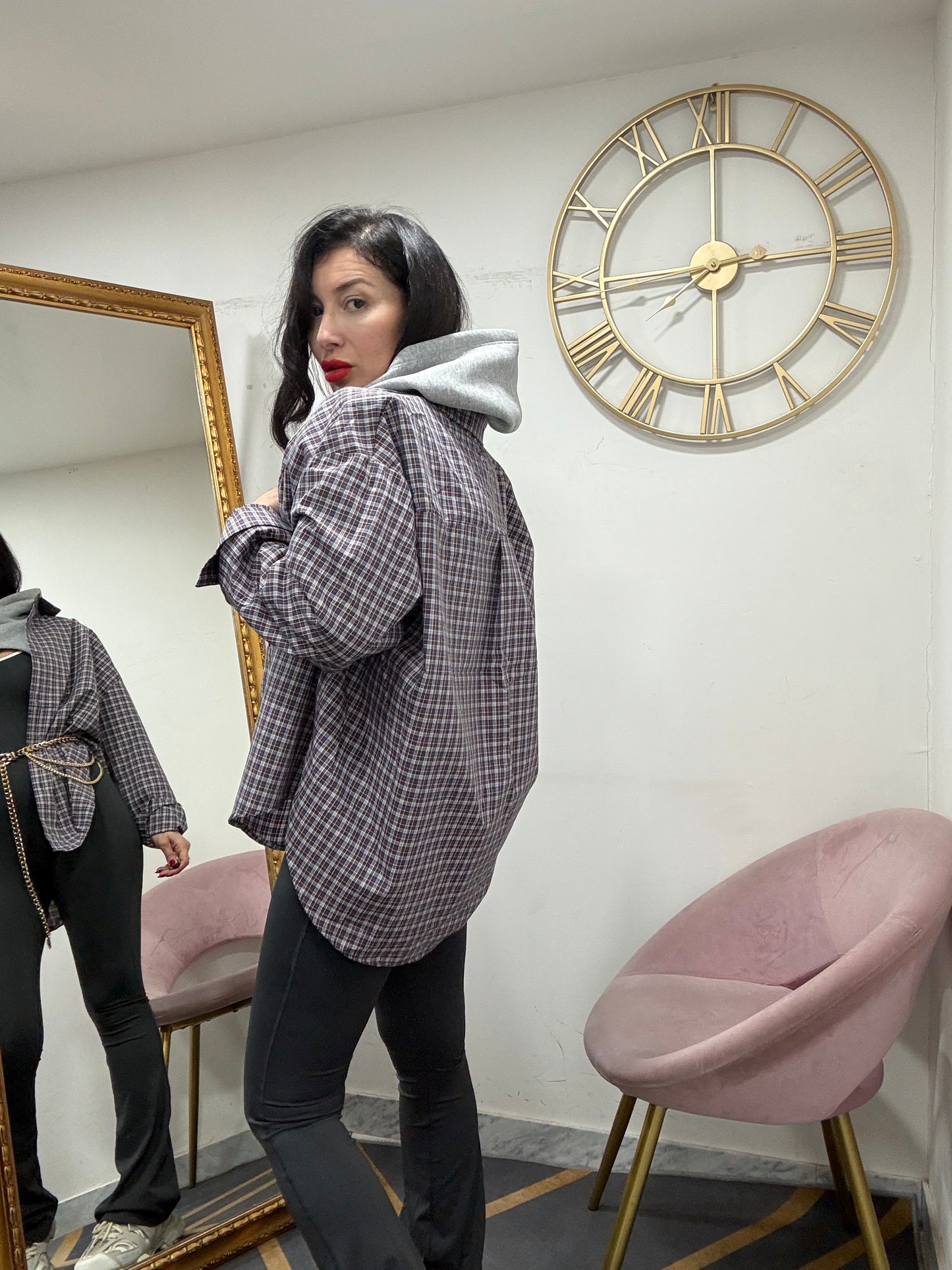 Camicia spalline oversize 695#