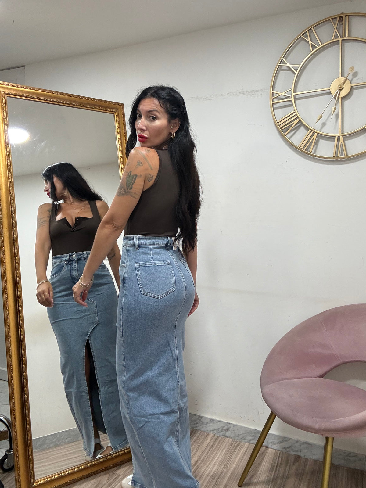 Gonna longuette denim 721