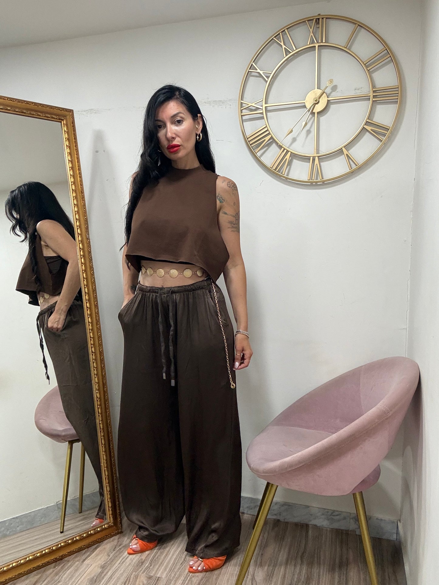 Canotta crop marrone 001