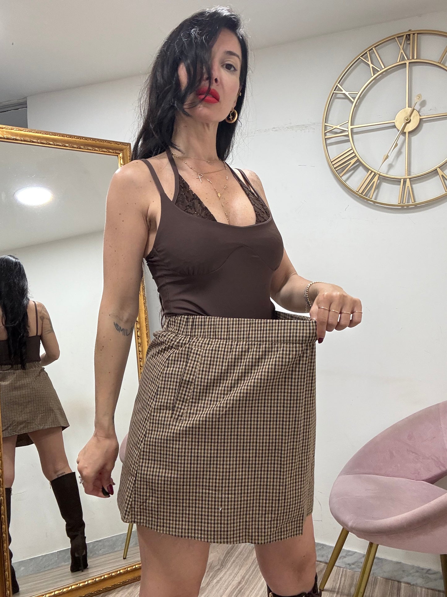 Coordinato quadretti gonna 2774