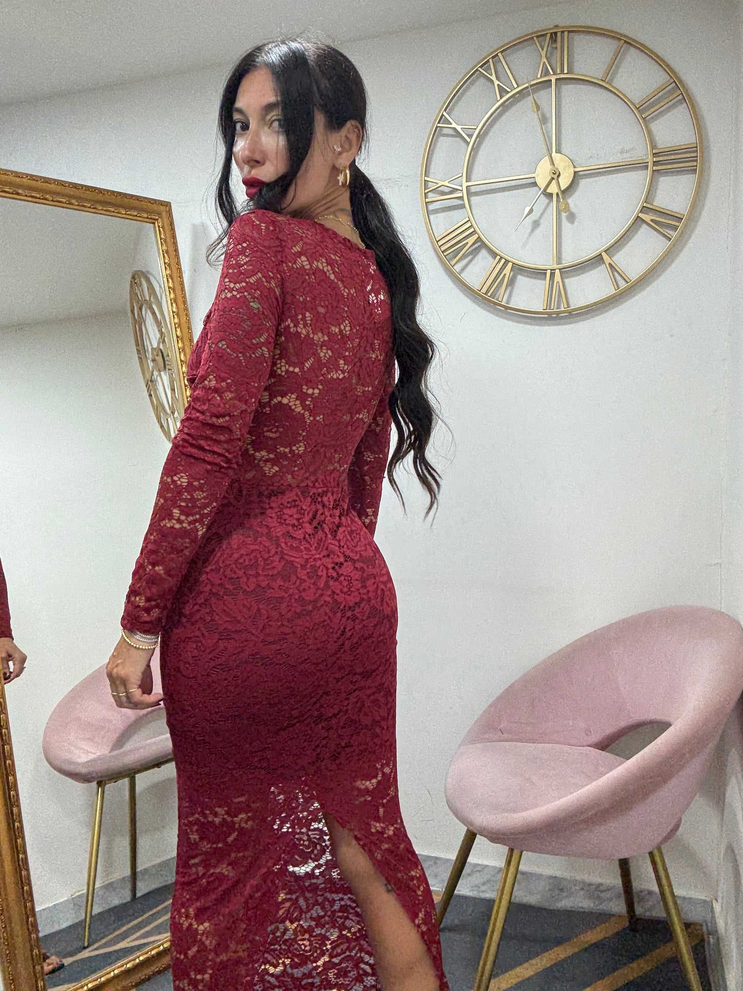 Dress pizzo fasce 393