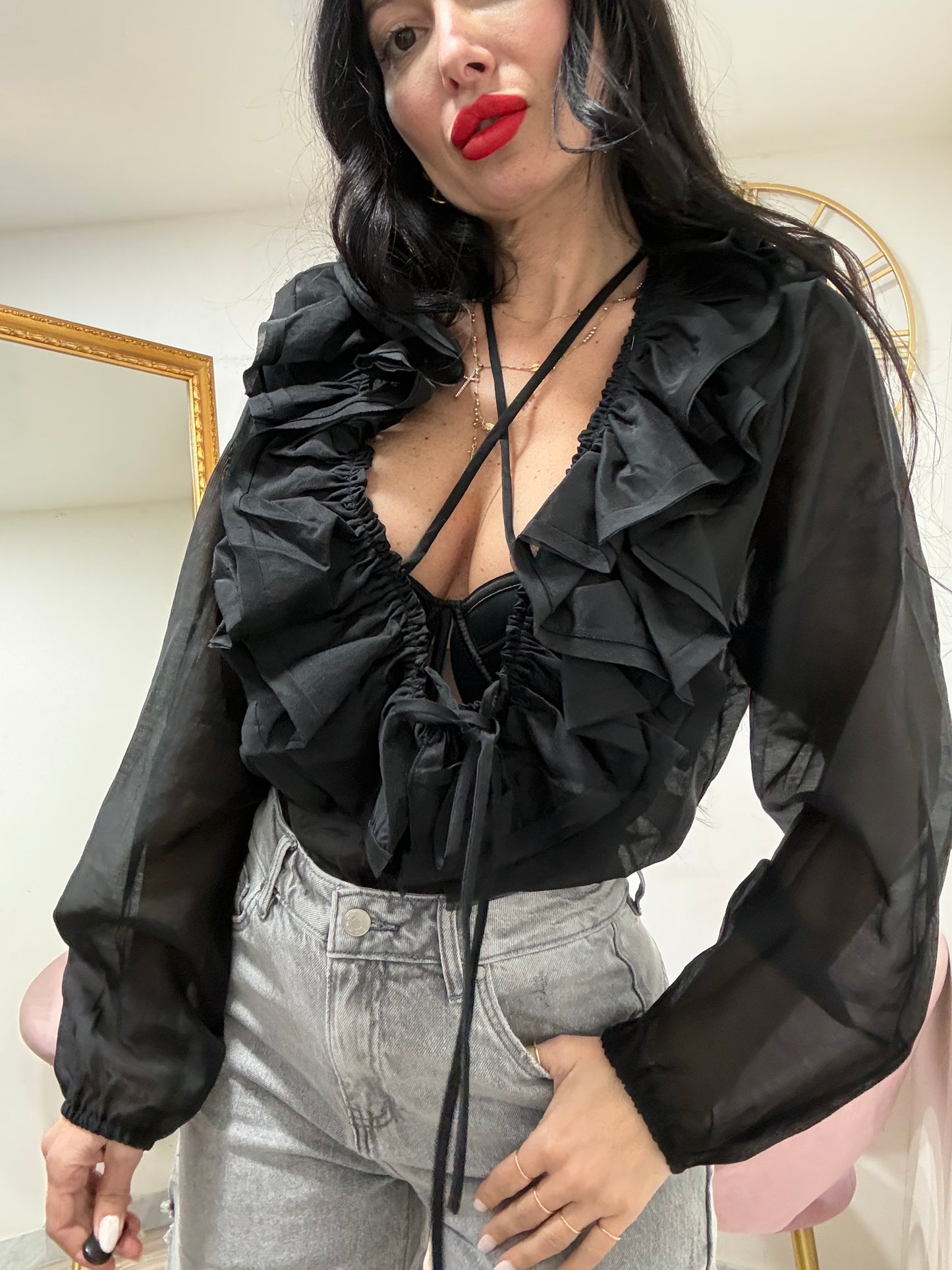 Camicia trasparente vola 76362