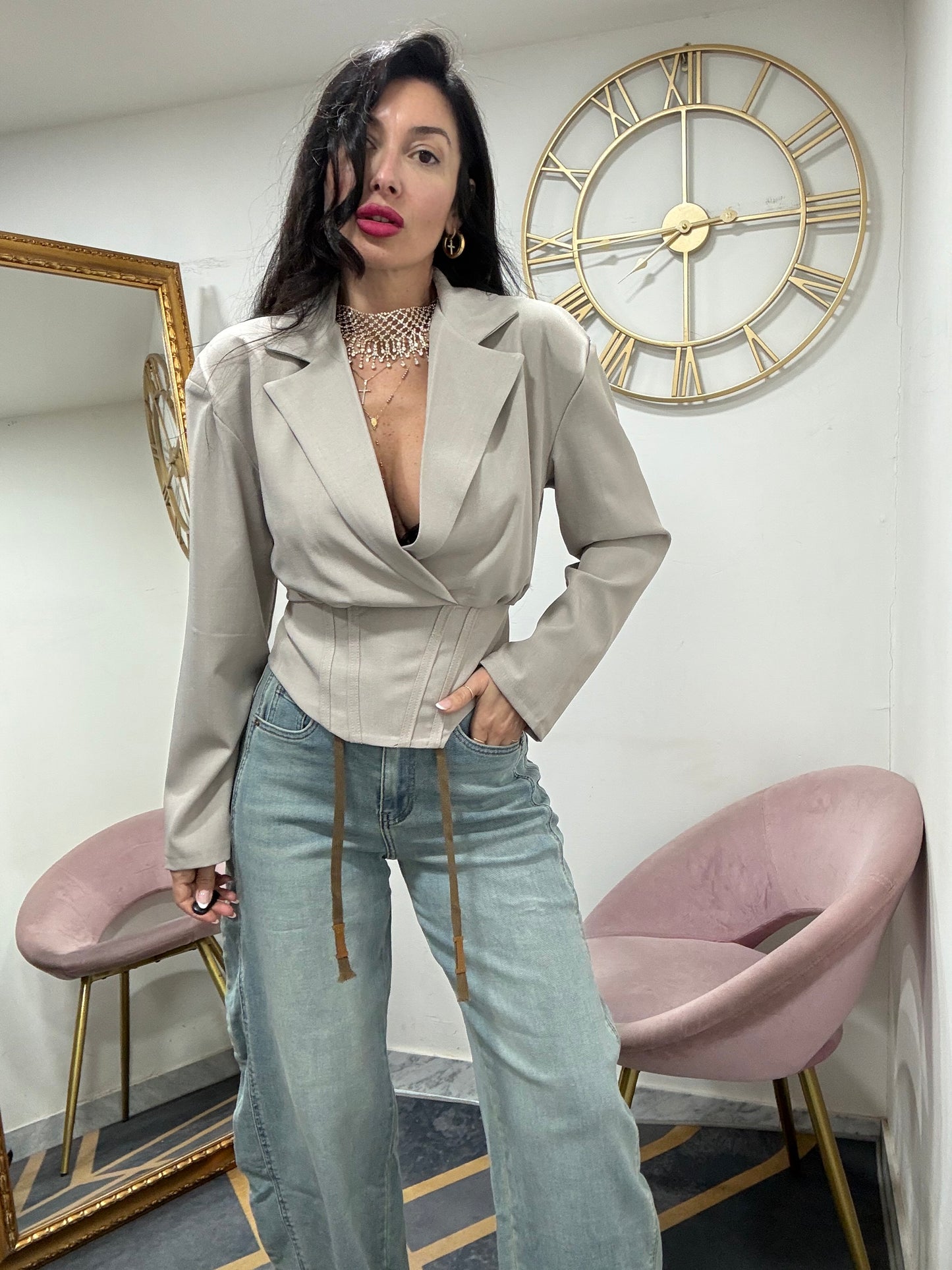 Giacca crop bustier 502