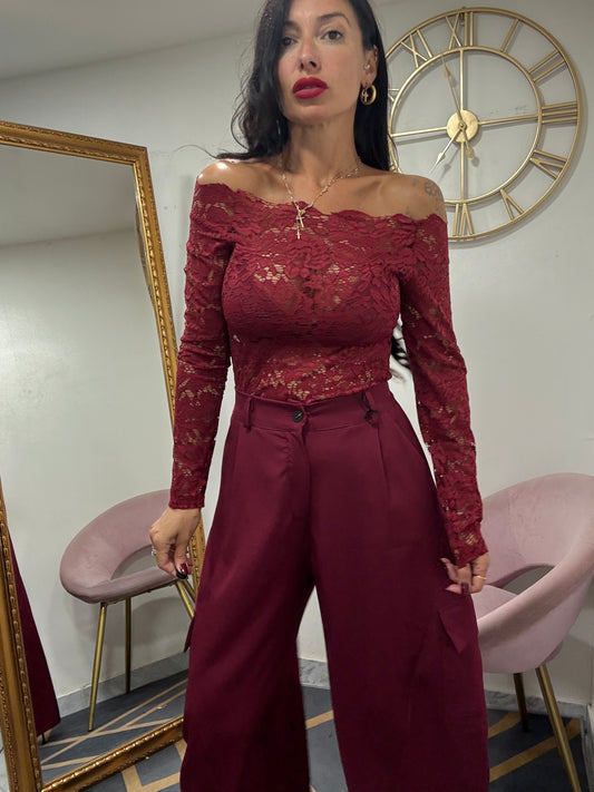 Body scollo barca pizzo 521