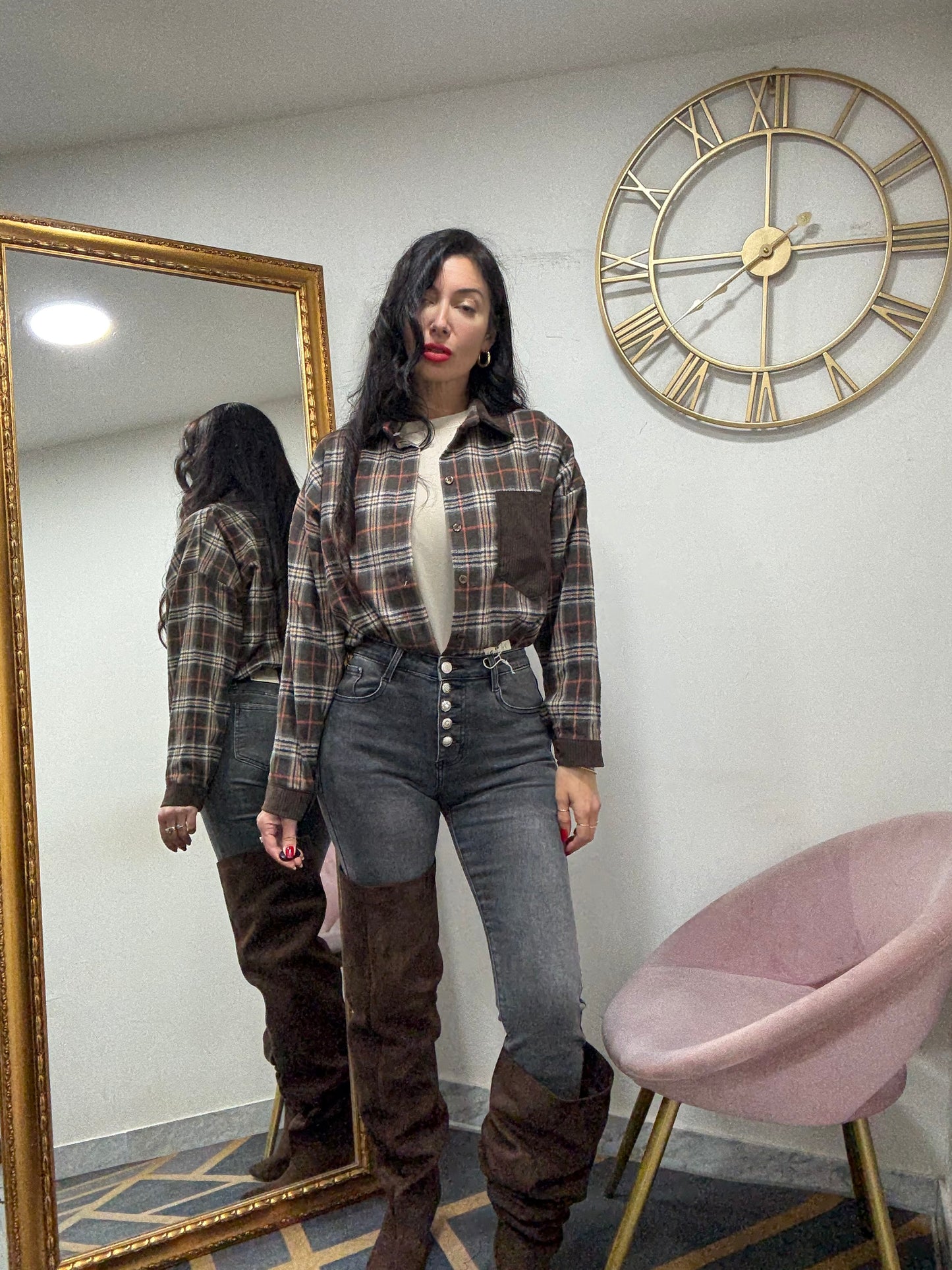 Camicia collo velluto 683