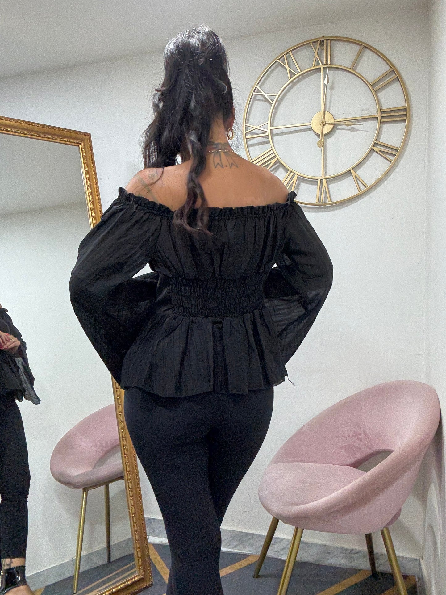 Blusa corpetto scollo barca 338