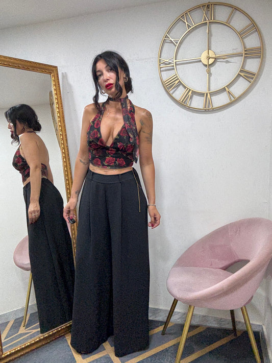 Pantalone palazzo cinta 828