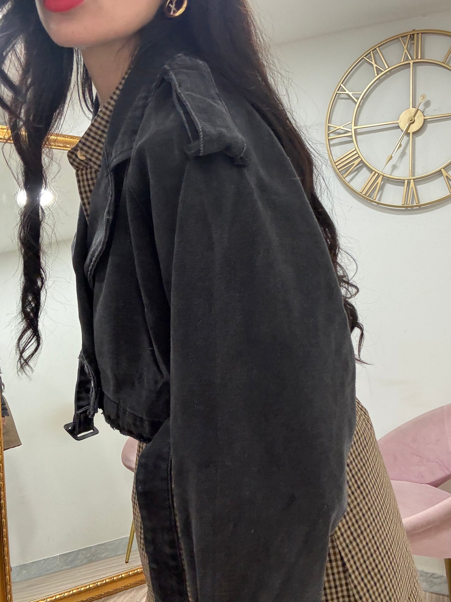 Trench denim nero 196
