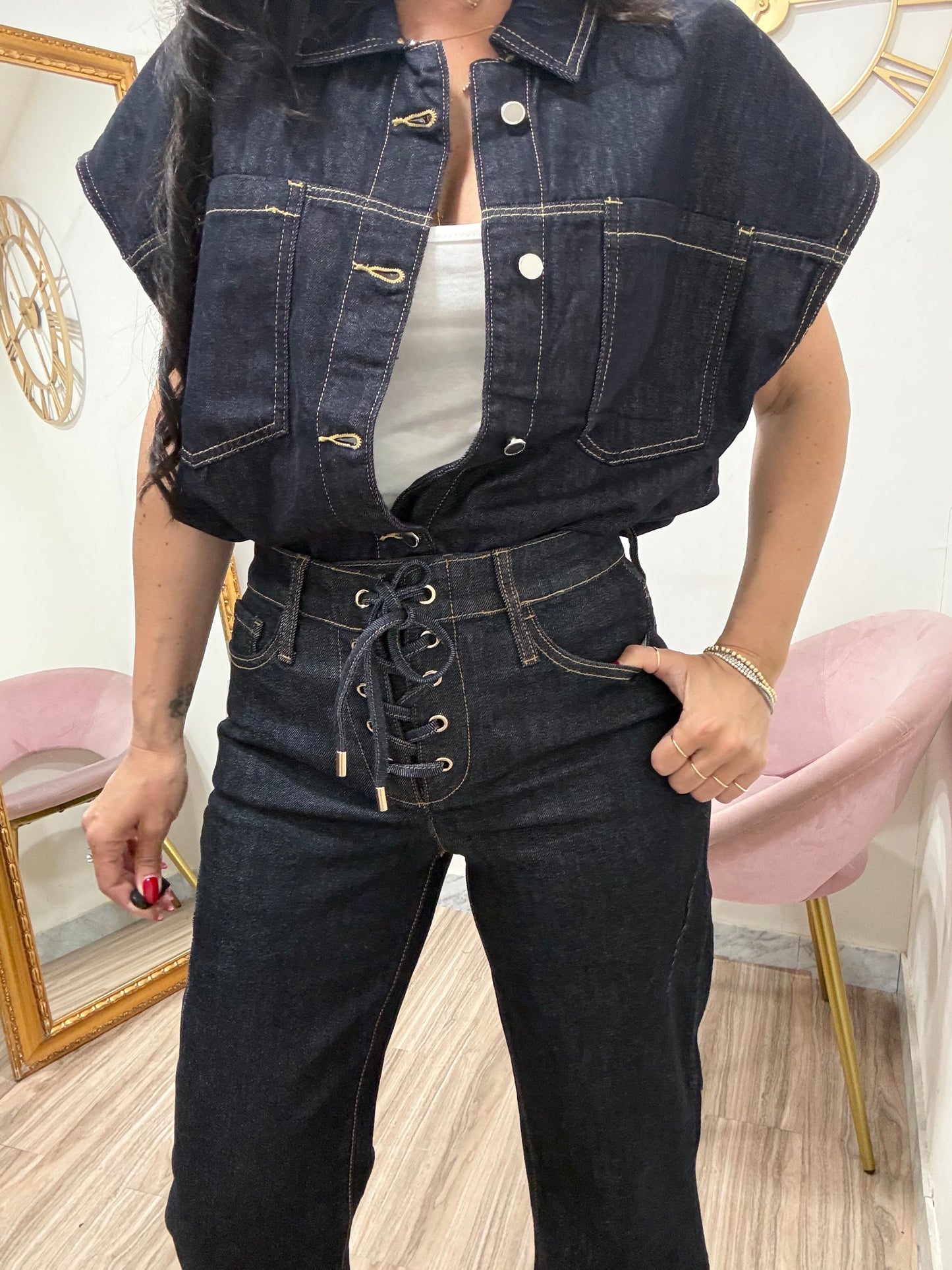 Jeans abbottonatura intreccio 5033