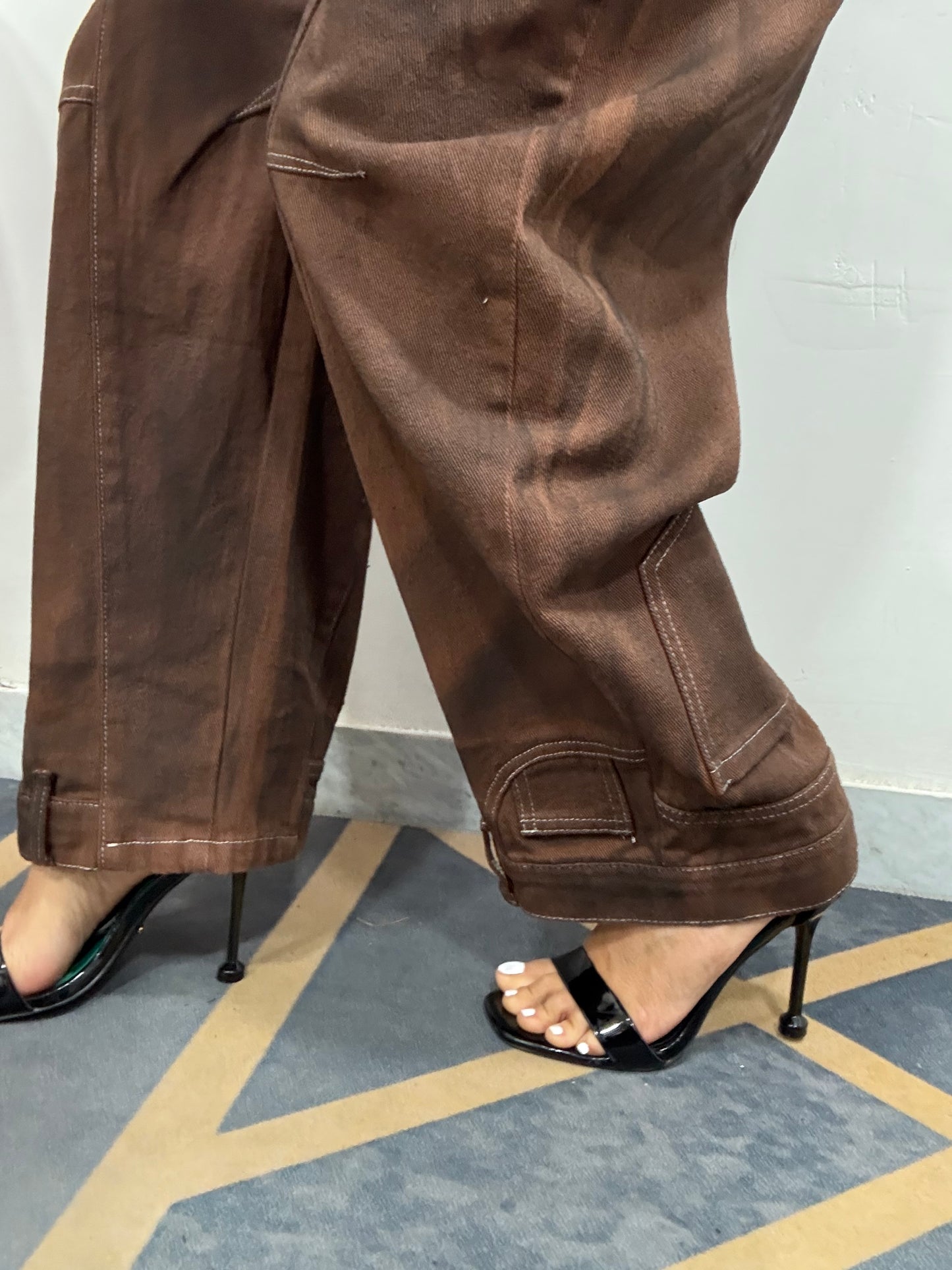 Jeans revers  marrone 523