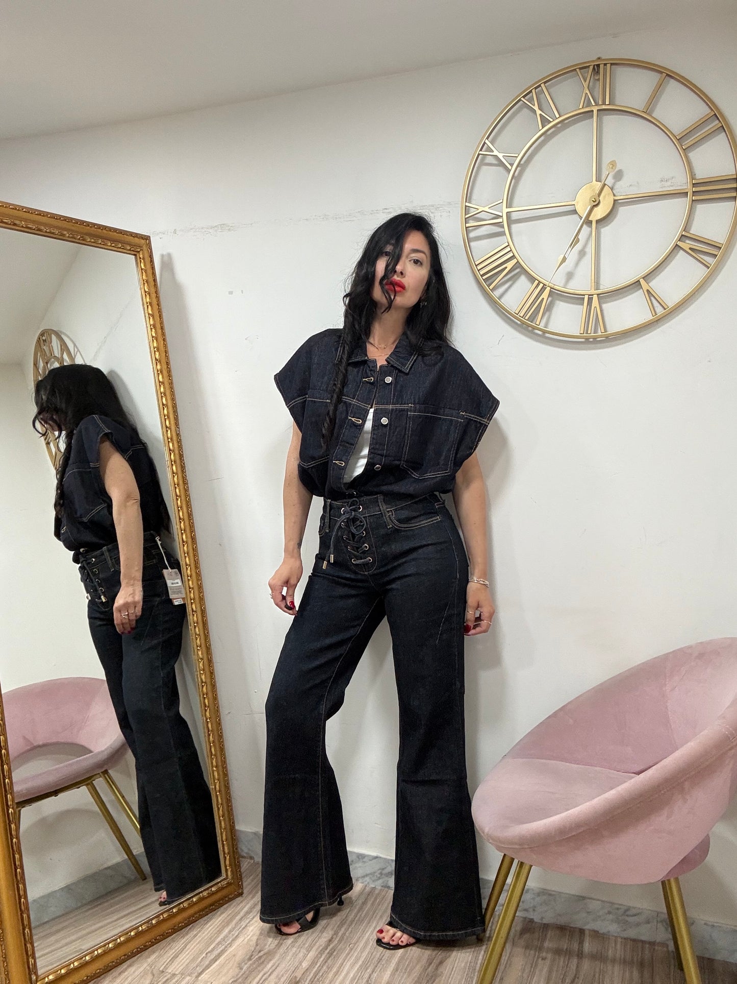 Jeans abbottonatura intreccio 5033