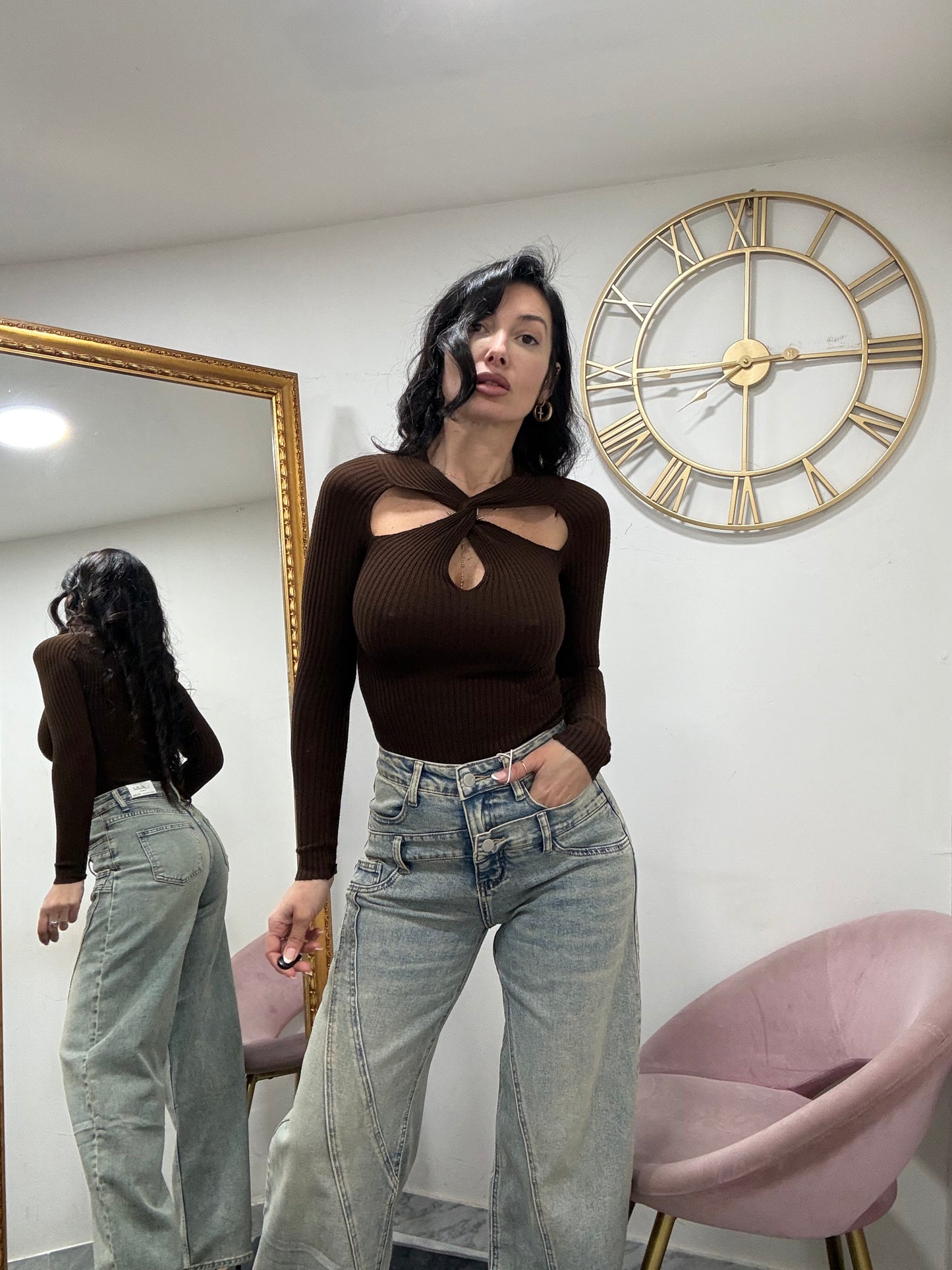 Jeans sabbiato doppia abbottonatura 396
