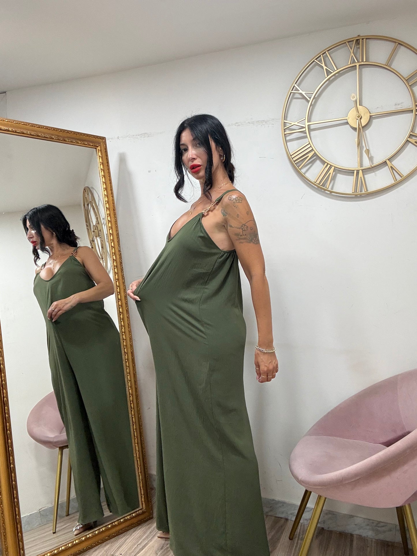 Jumpsuit dettagio catena bretella 24590