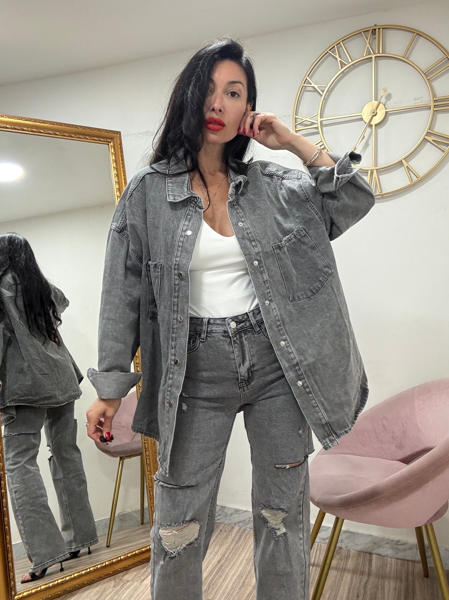 Camicione denim grey 7312-3