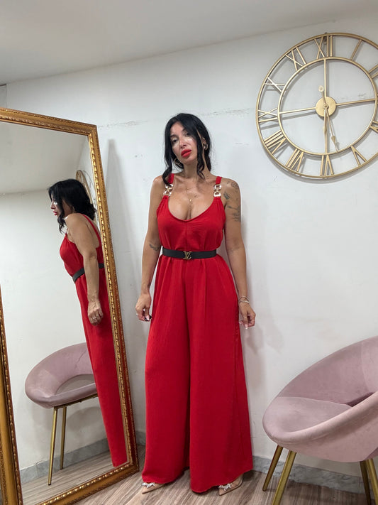 Jumpsuit dettagio catena bretella 24590