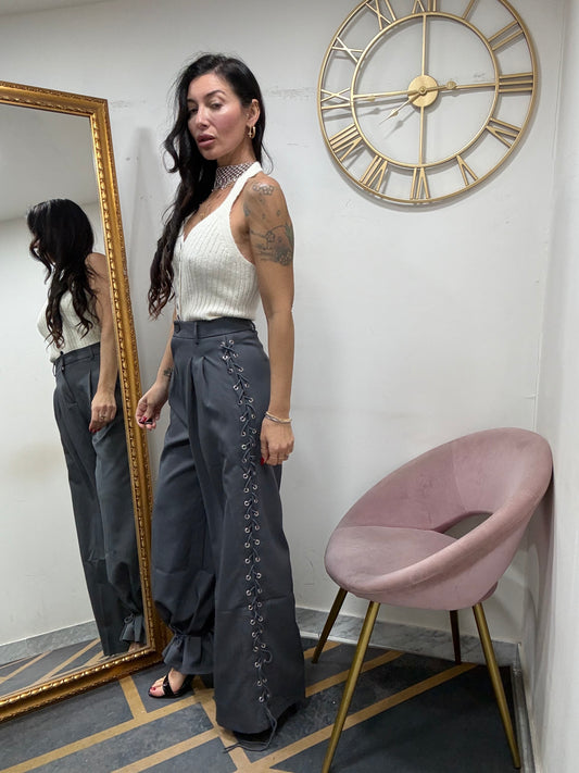 Pantalone palazzo stringhe 133