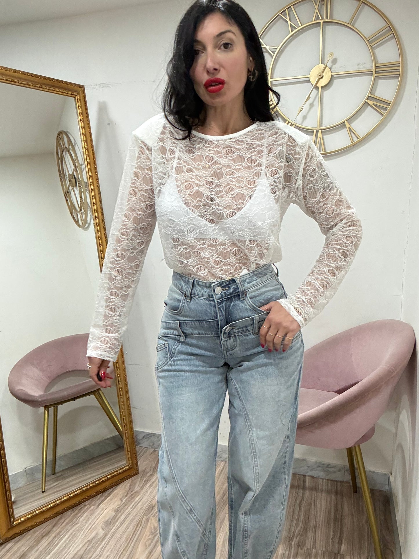 Maglia pizzo trasparente 61272