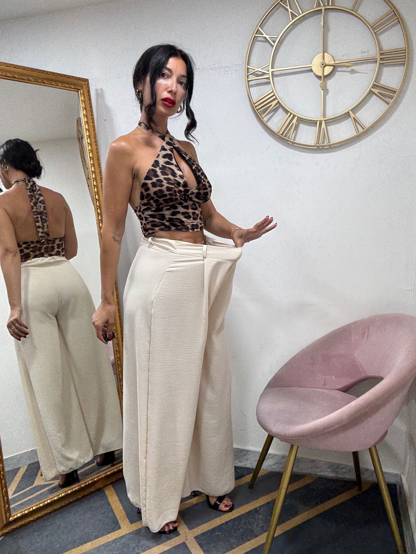 Pantalone palazzo cinta 828