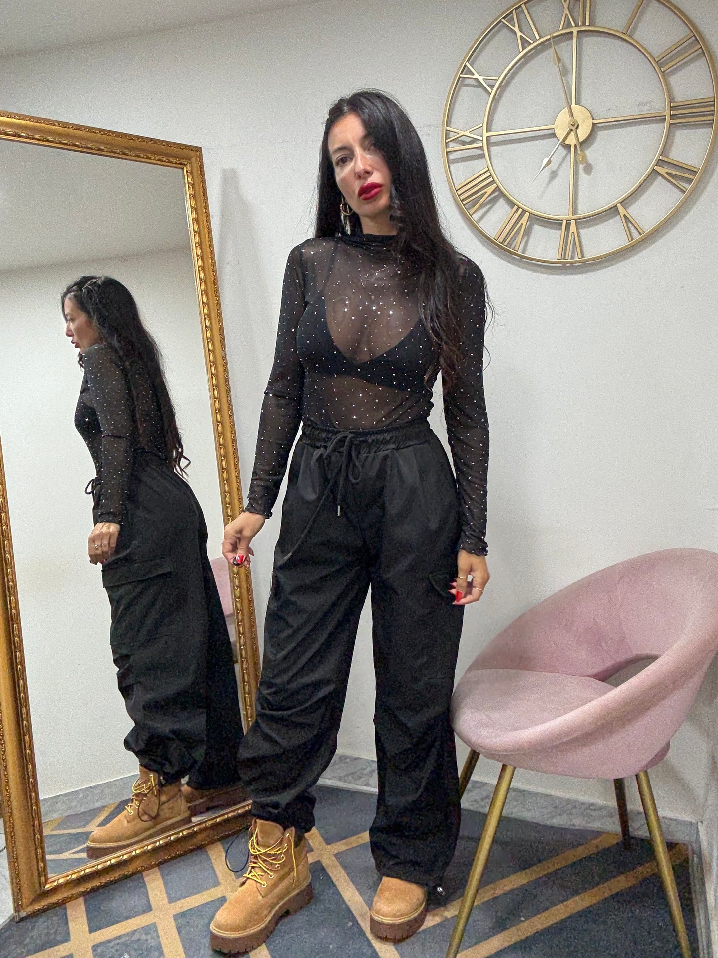 Maglia velo brillantini 122