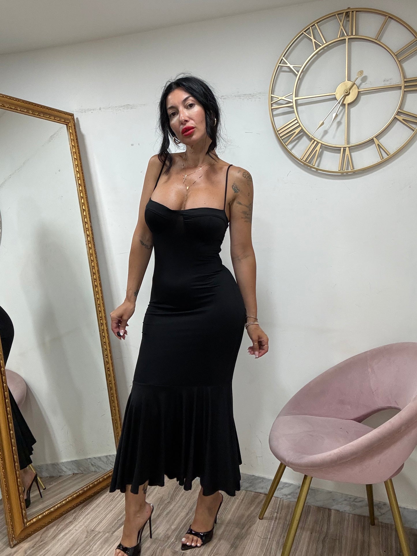 Dress tubino balza sirena 7017