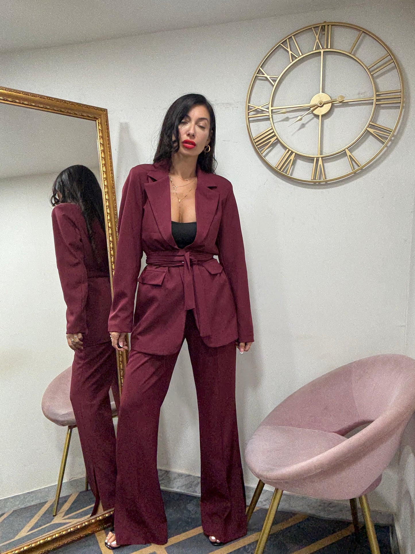 Tailleur giacca cinta fascia 575