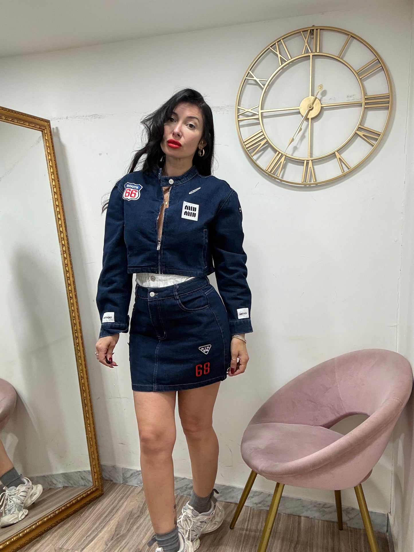 Coordinato denim toppe 8896