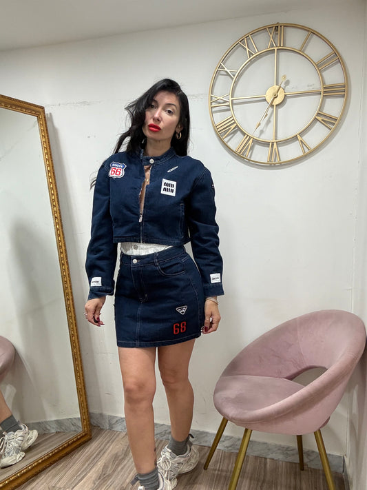Coordinato denim toppe 8896