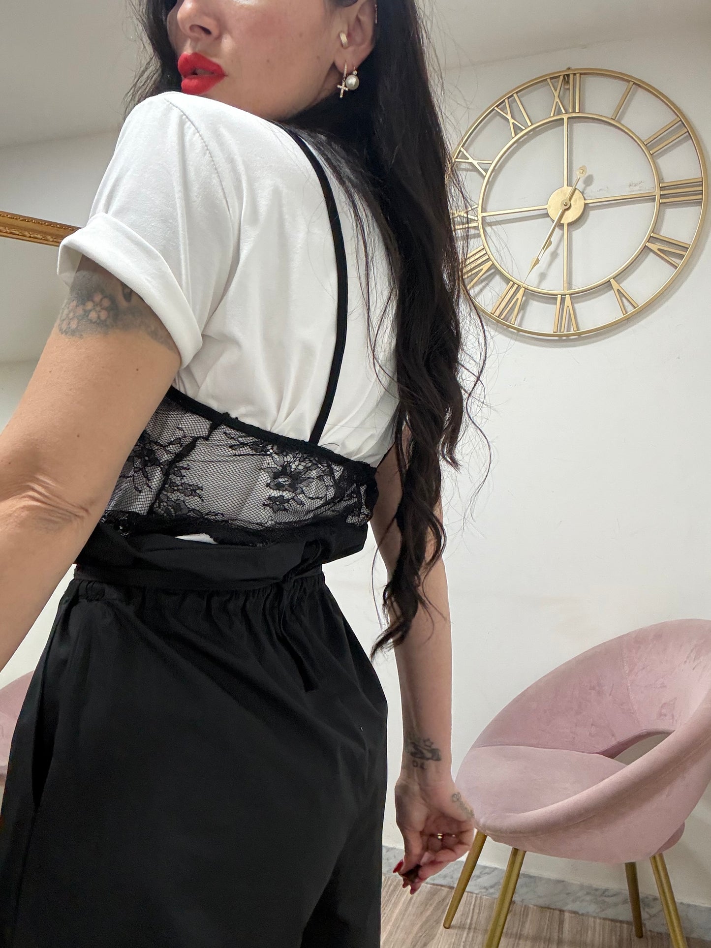 Shirt crop top merletto 66866