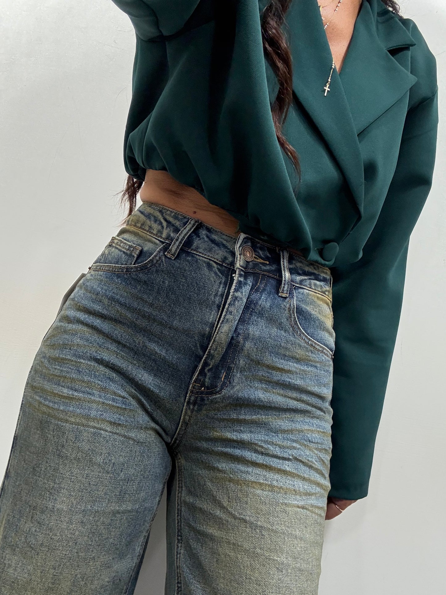 Jeans palazzo sabbiato marrone 226
