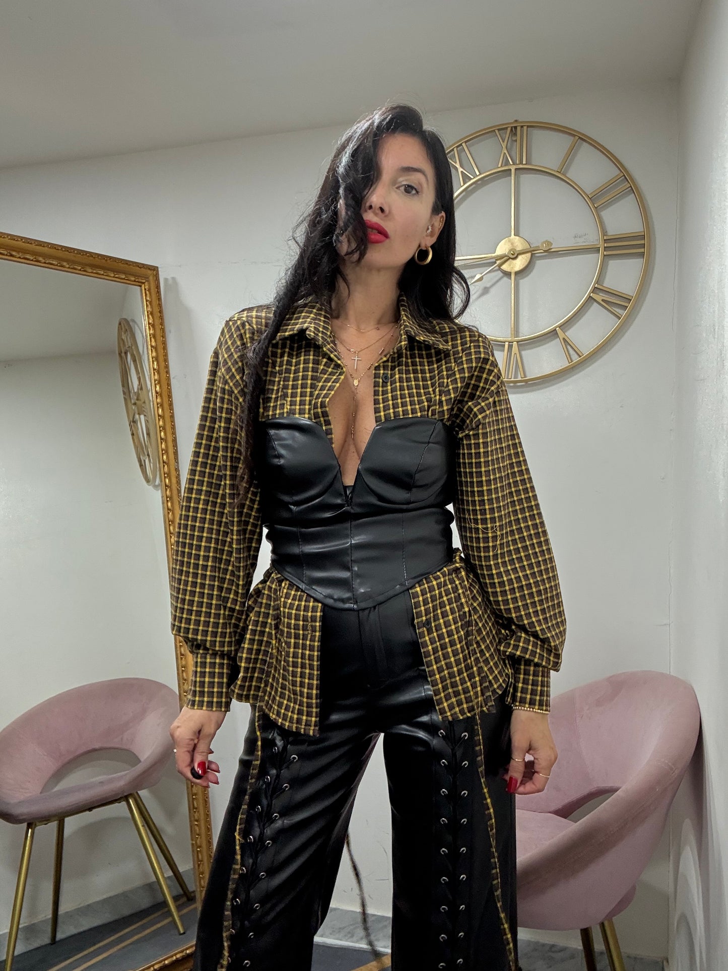 Camicia lacci quadri 789