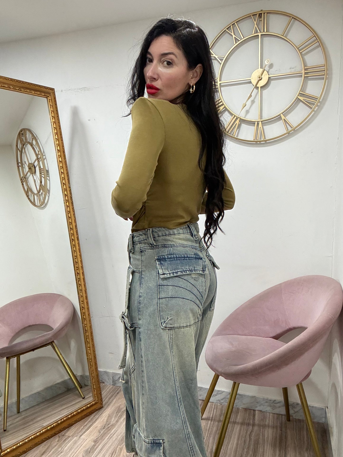 Jeans cargo doppia zip  6657