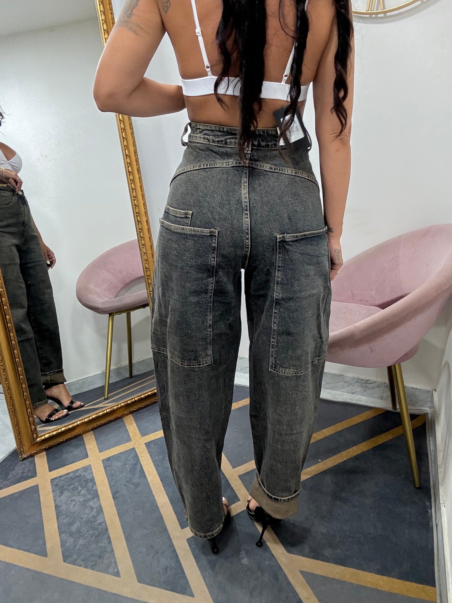 Jeans ballon slim sabbiato 503
