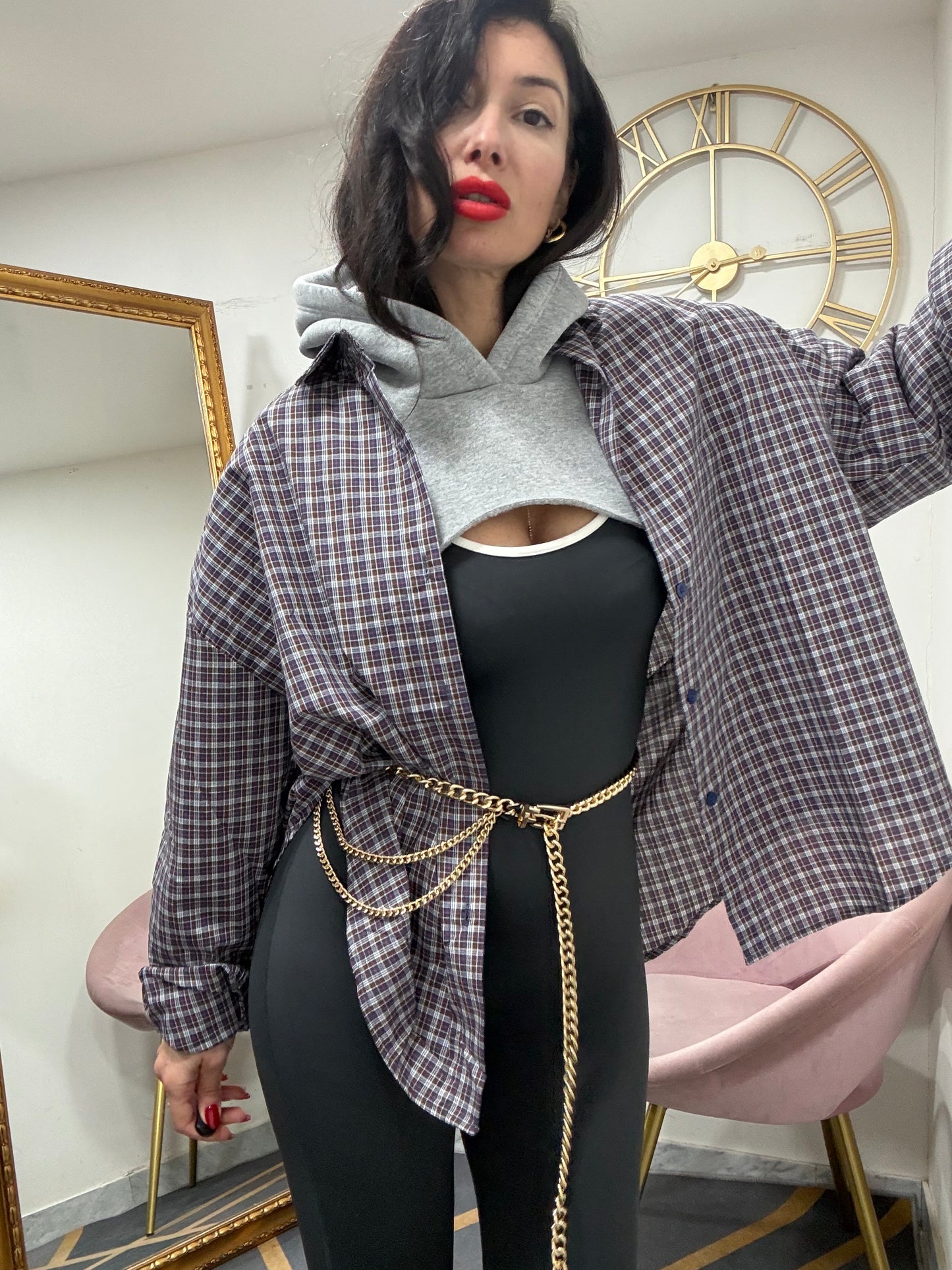 Camicia spalline oversize 695#