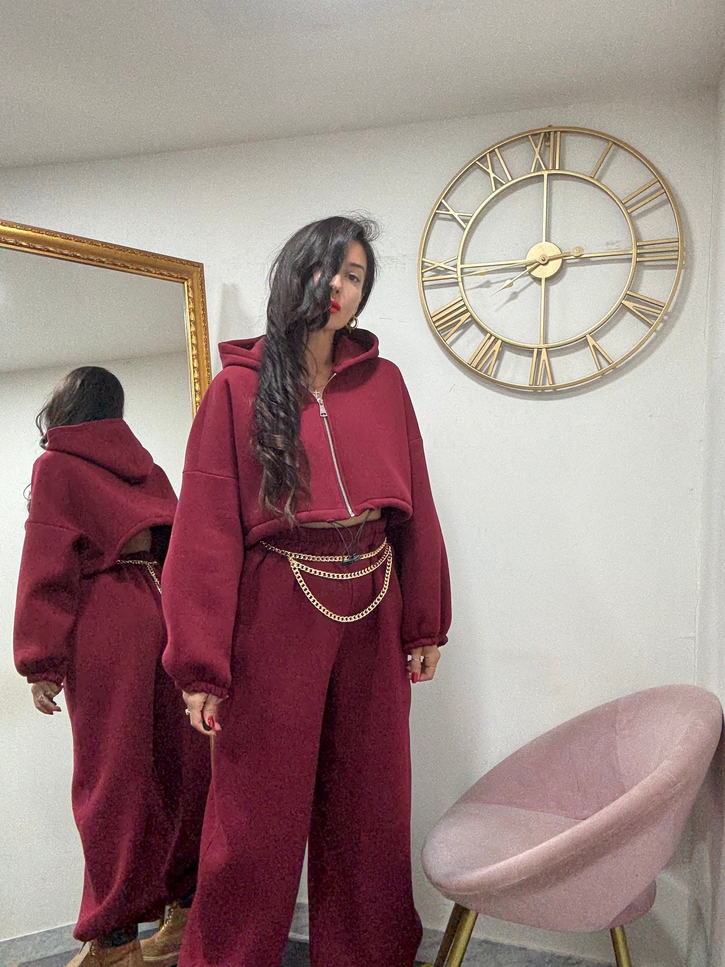 Coord felpa crop coulisse 051