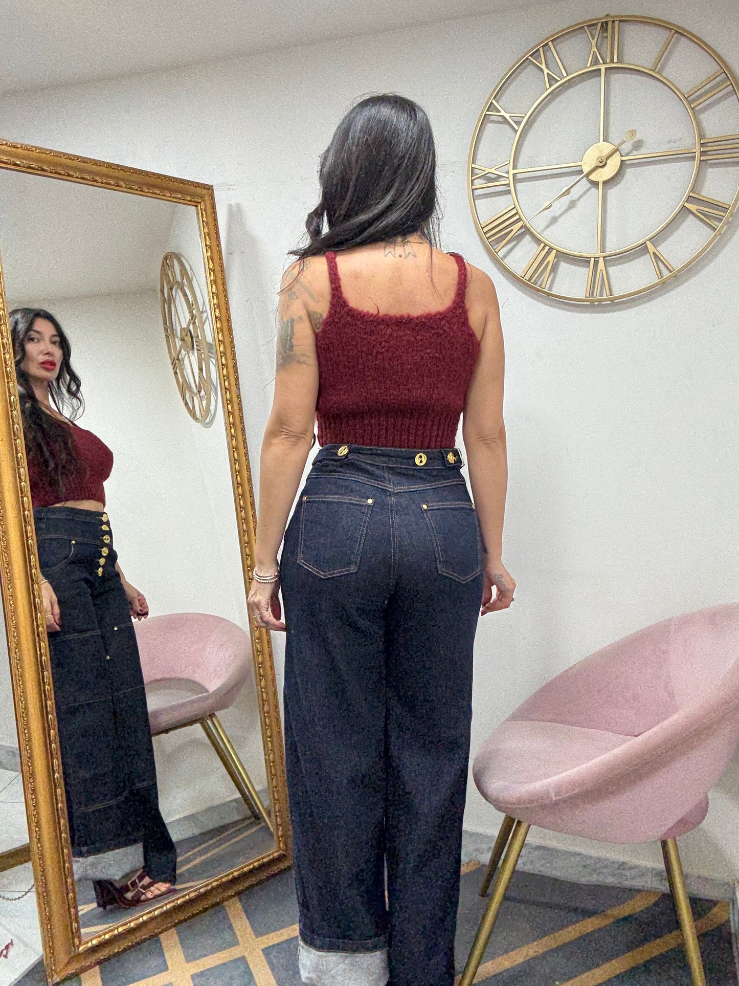 Jeans boombastic bottoni oro F72