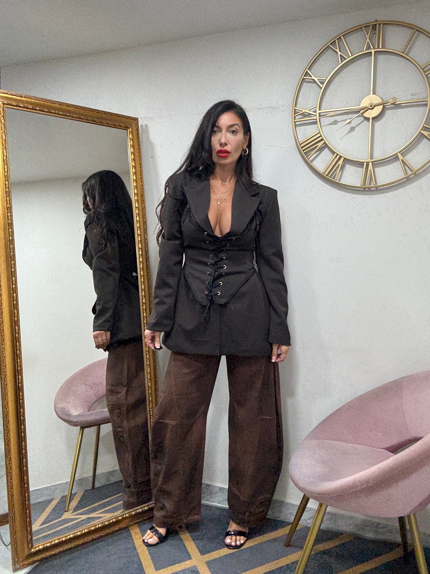 Jeans revers  marrone 523