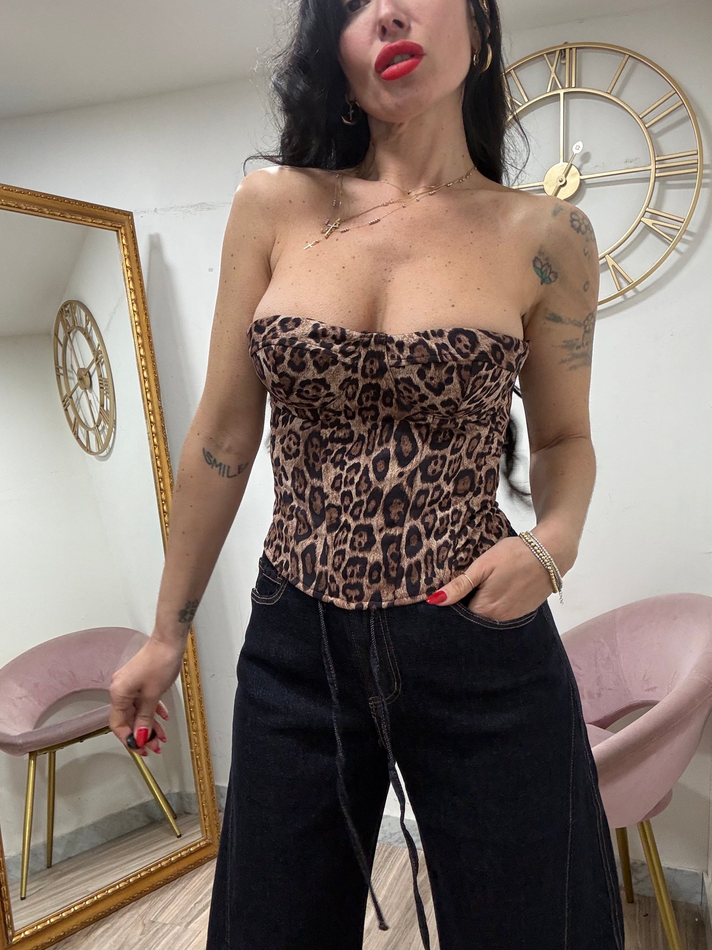 Corsetto steccato  animalier 9198