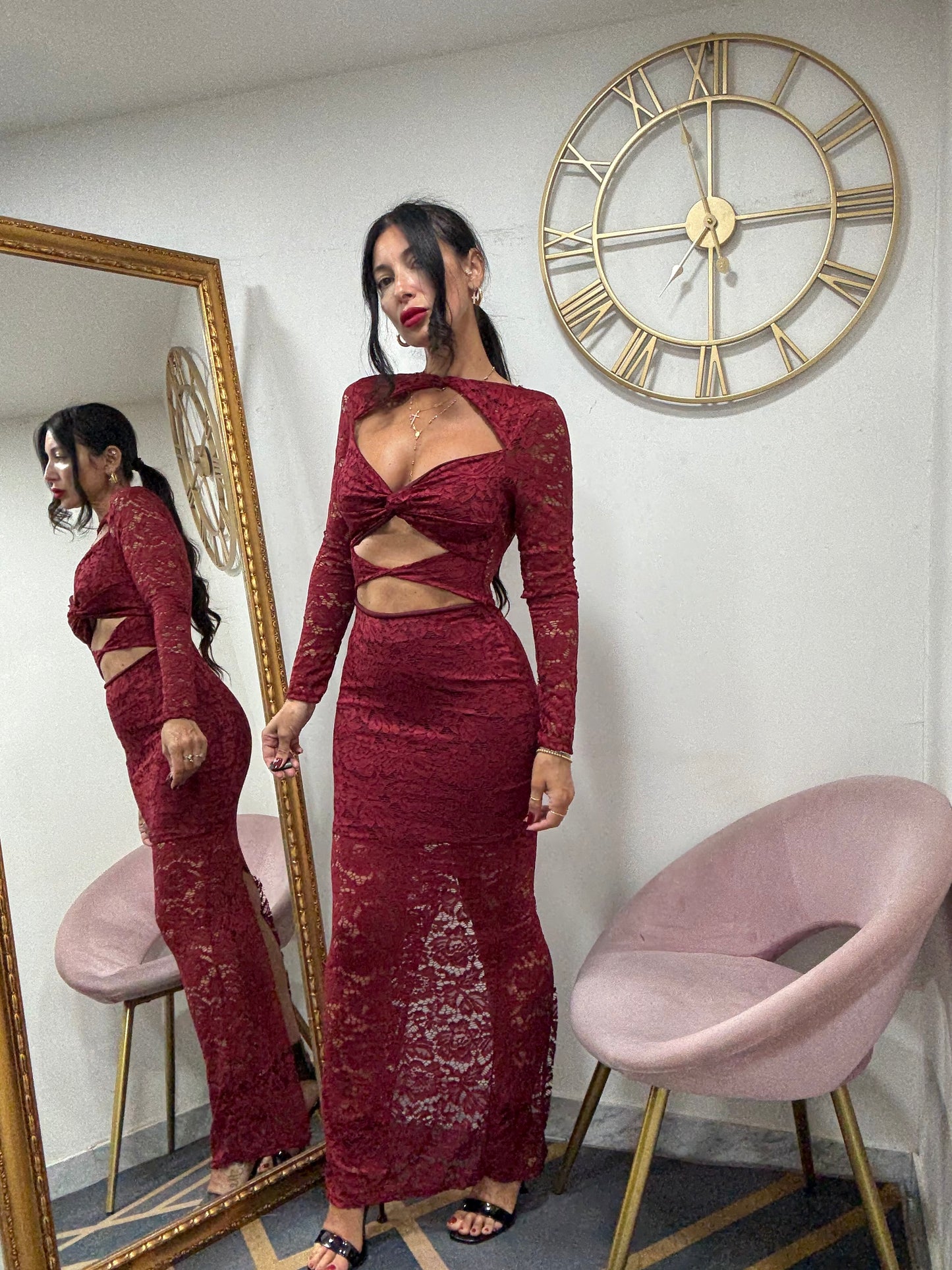 Dress pizzo fasce 393