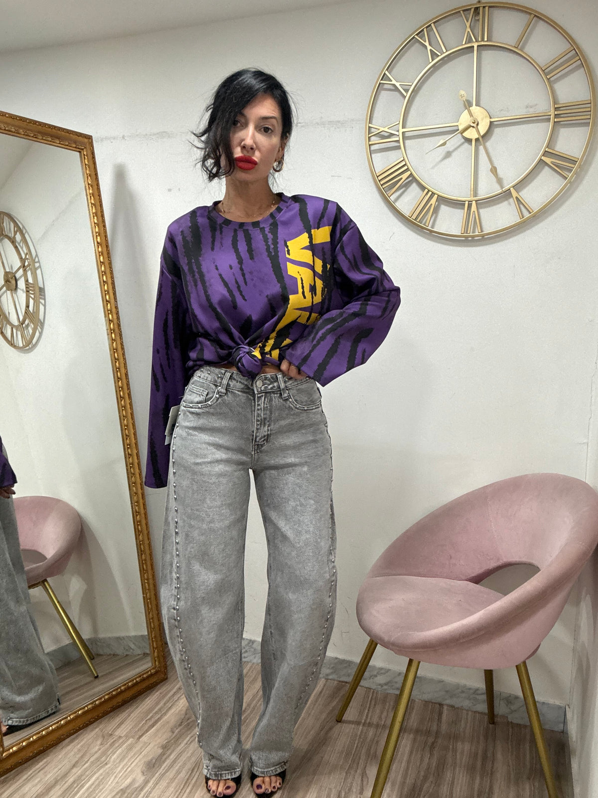 Jeans Gray borchie 2245