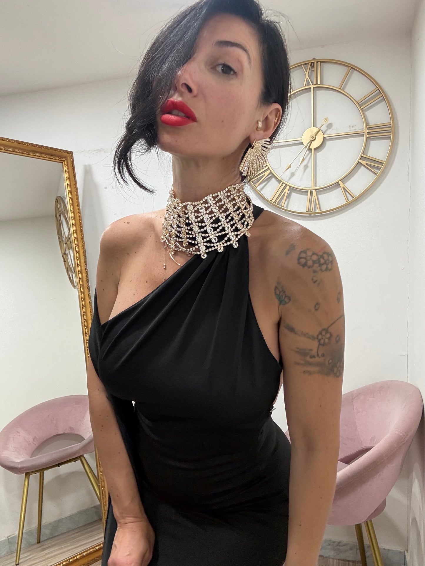 Collana collare strass