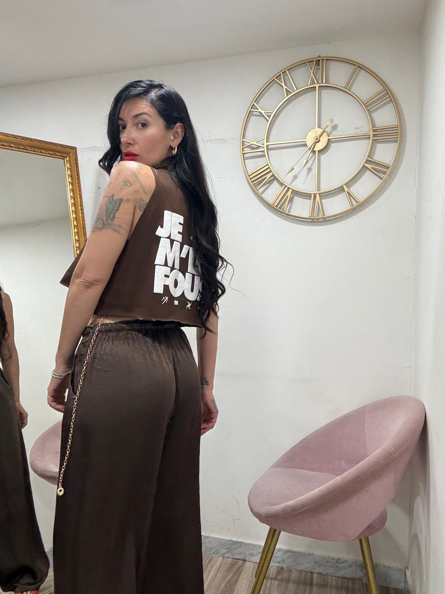 Canotta crop marrone 001