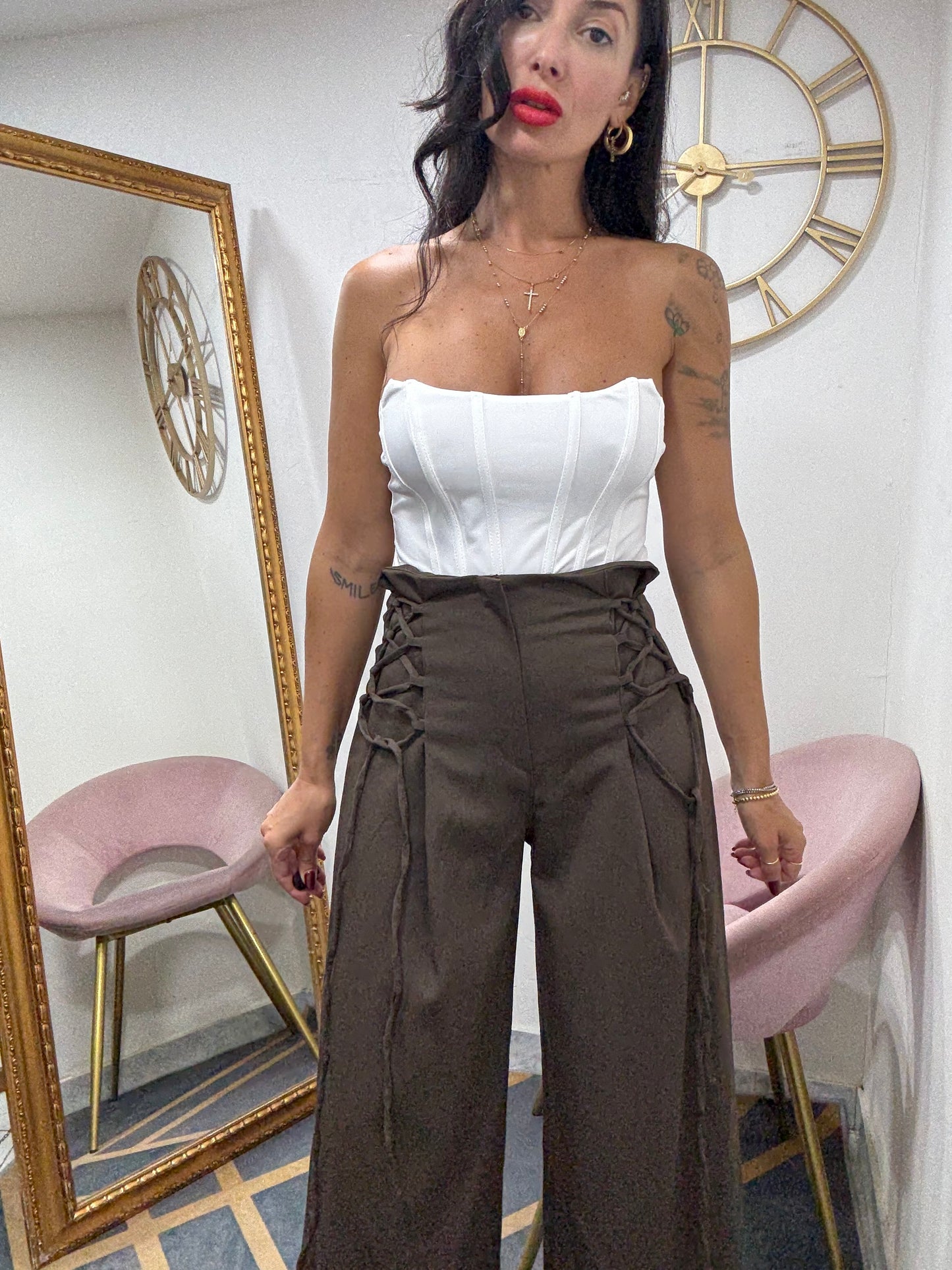 Pantalone bustier palazzo 229